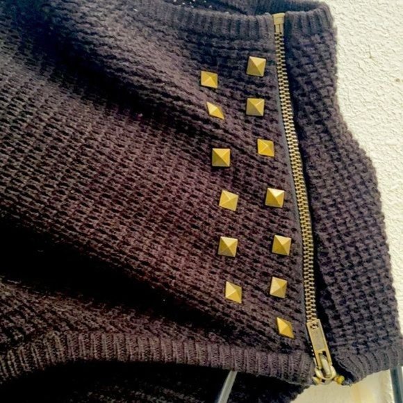 A.N.A. A New Approach 100% Acrylic Black Knitted Dress w Zipper Size L - Picture 8 of 12